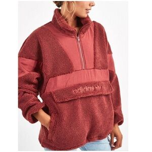 Adidas oversized Sherpa pullover S